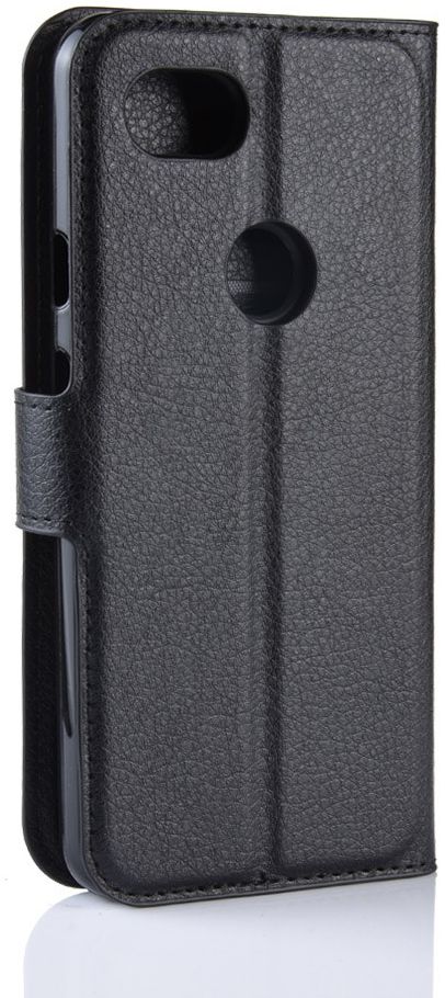 Google Pixel 3a Litchi Skin Leren Portemonnee Hoesje Zwart afbeelding 7