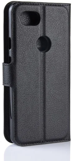 Google Pixel 3a Litchi Skin Leren Portemonnee Hoesje Zwart afbeelding 7