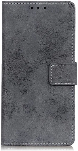 Alcatel 1S (2019) Vintage Portemonnee Hoesje Grijs afbeelding 1