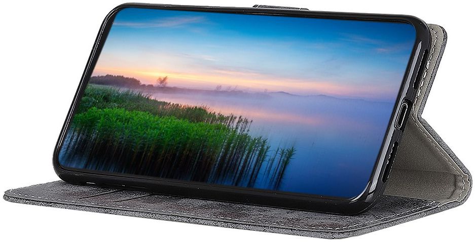 Alcatel 1S (2019) Vintage Portemonnee Hoesje Grijs afbeelding 3