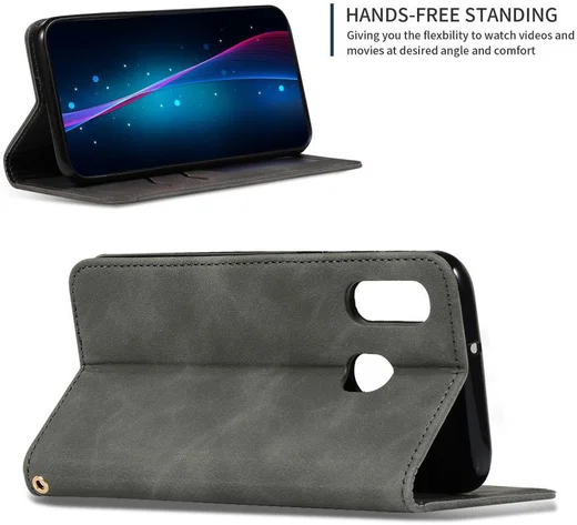 Samsung Galaxy A40 Luxe Portemonnee Hoesje Zwart afbeelding 5