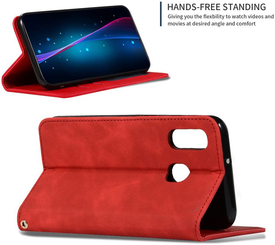 Samsung Galaxy A40 Luxe Portemonnee Hoesje Rood afbeelding 5