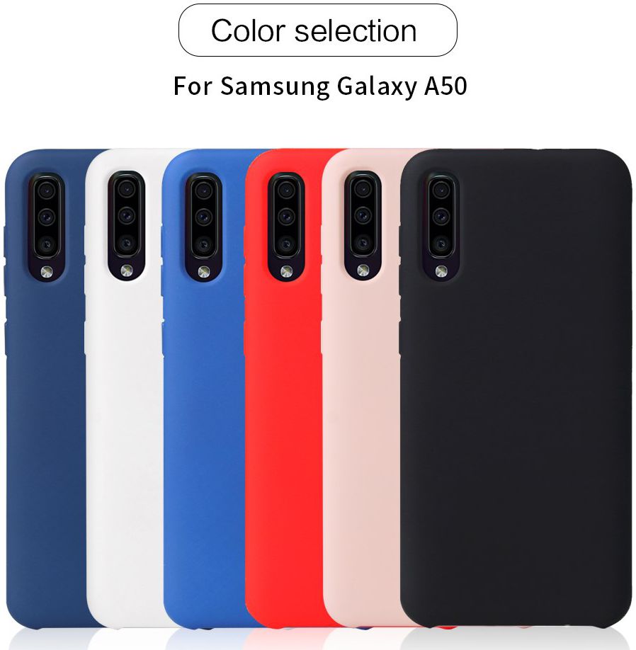 Samsung Galaxy A50 Hoesje TPU met Rubber Coating Rood afbeelding 2