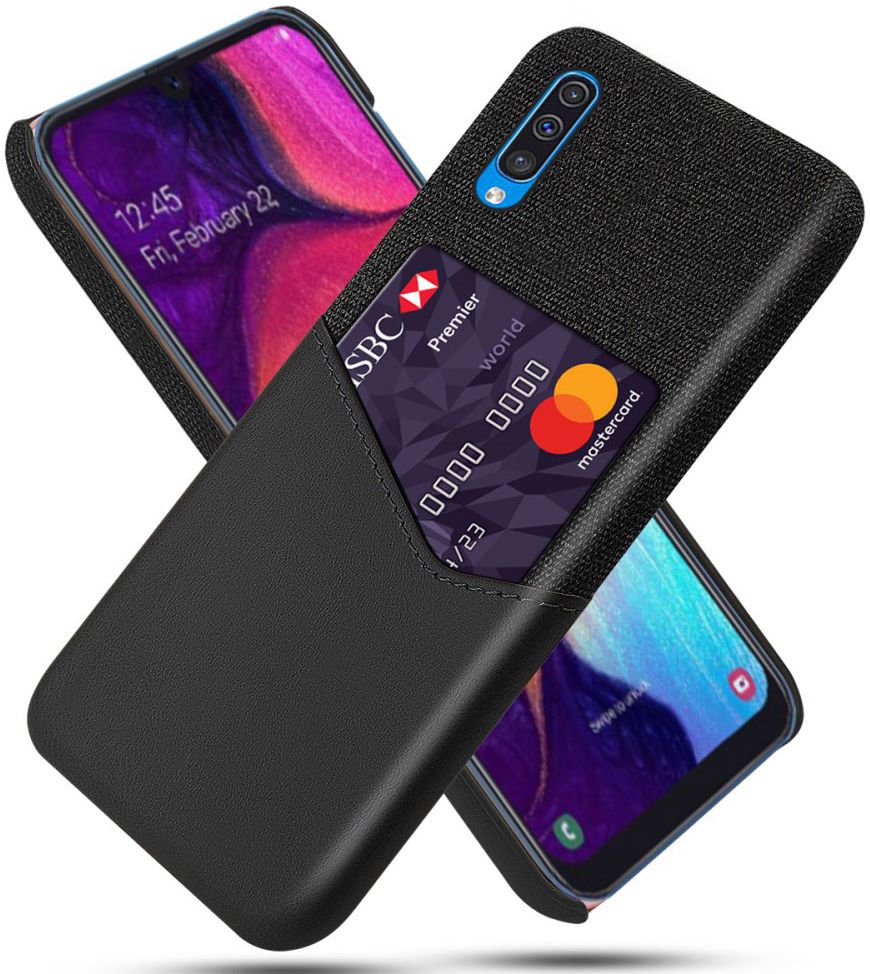 Samsung Galaxy A50 Hoesje Back Cover met Kaarthouder Zwart afbeelding 1
