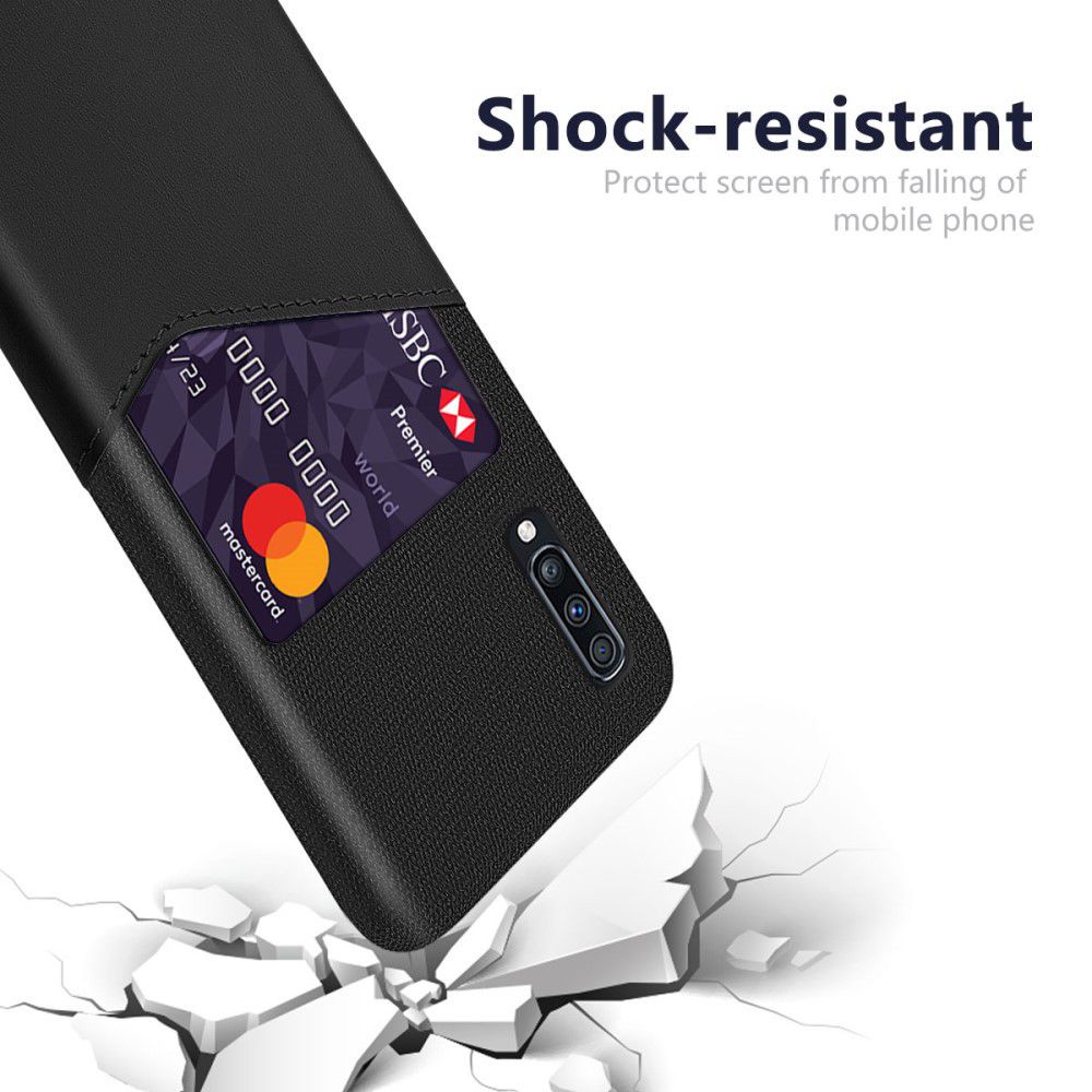 Samsung Galaxy A70 Back Cover met Kaarthouder Zwart afbeelding 2
