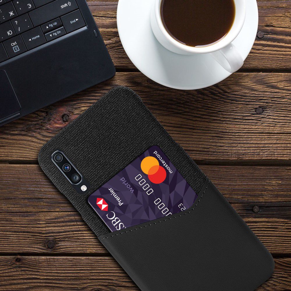 Samsung Galaxy A70 Back Cover met Kaarthouder Zwart afbeelding 4