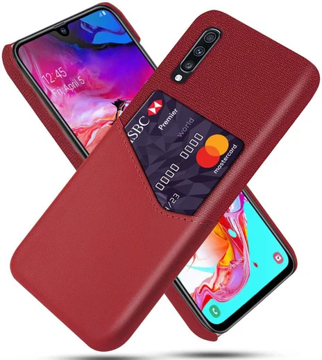 Samsung Galaxy A70 Back Cover met Kaarthouder Rood afbeelding 1