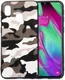 Samsung Galaxy A40 TPU Hoesje met Camouflage Print Wit afbeelding 1