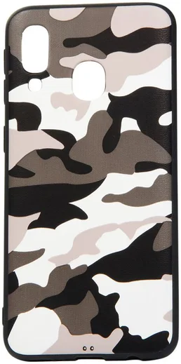 Samsung Galaxy A40 TPU Hoesje met Camouflage Print Wit afbeelding 2
