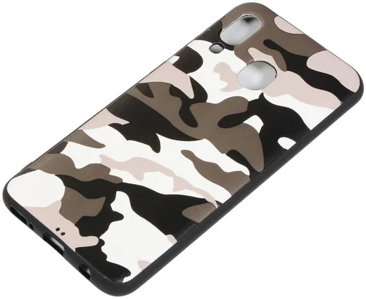 Samsung Galaxy A40 TPU Hoesje met Camouflage Print Wit afbeelding 3