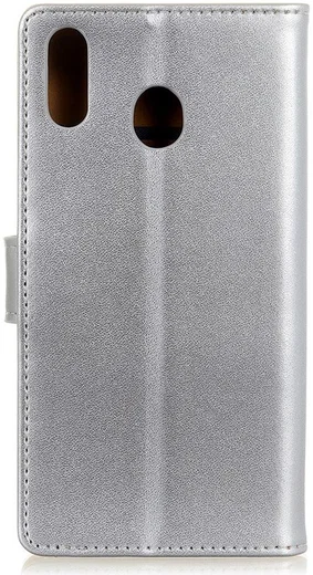 Samsung Galaxy A40 Stijlvol Portemonnee Hoesje met Standaard Zilver afbeelding 4
