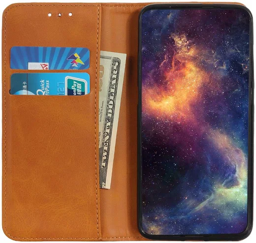 Samsung Galaxy A40 Splitleren Portemonnee Hoesje Bruin afbeelding 2