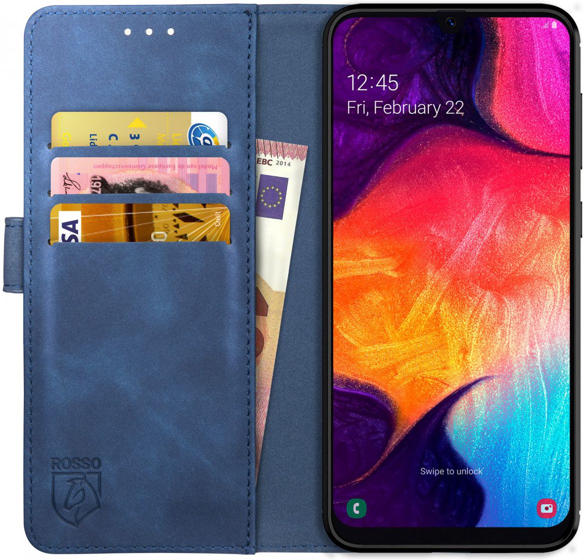 Rosso Element Samsung Galaxy A50 Hoesje Book Cover Blauw afbeelding 1