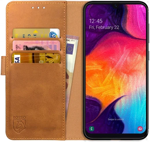 Rosso Element Samsung Galaxy A50 Hoesje Book Cover Lichtbruin afbeelding 1