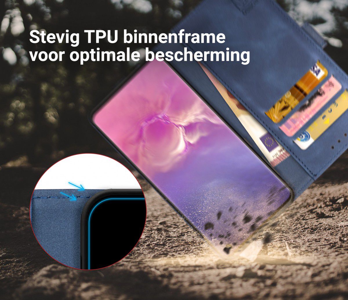 Rosso Element Samsung Galaxy S10 Hoesje Book Cover Blauw afbeelding 9