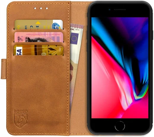 Rosso Element Apple iPhone 7 / 8 Hoesje Book Cover Lichtbruin afbeelding 1