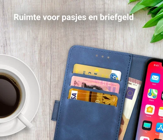 Rosso Element Apple iPhone XS / X Hoesje Book Cover Blauw afbeelding 10