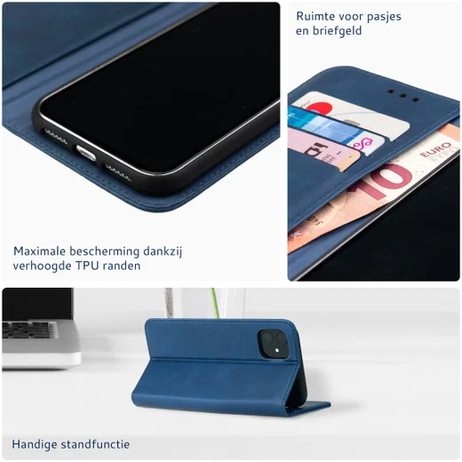 Rosso Element Apple iPhone XS / X Hoesje Book Cover Blauw afbeelding 6