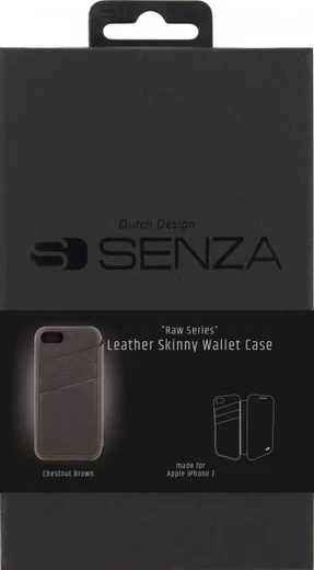 Senza Raw Apple iPhone SE (2020) Hoesje Dun Leren Wallet Case Bruin afbeelding 6