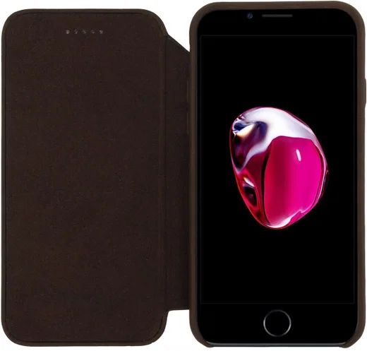 Senza Raw Apple iPhone SE (2020) Hoesje Dun Leren Wallet Case Bruin afbeelding 1