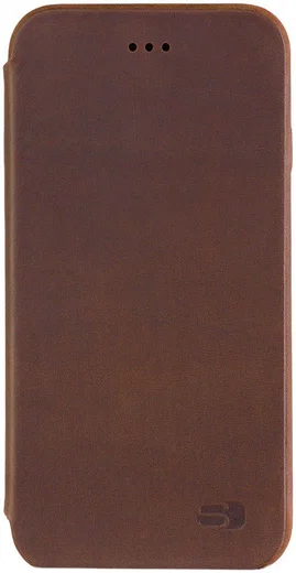 Senza Raw Apple iPhone SE (2020) Hoesje Dun Leren Book Case Bruin afbeelding 2