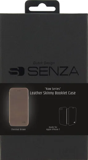 Senza Raw Apple iPhone SE (2020) Hoesje Dun Leren Book Case Bruin afbeelding 5