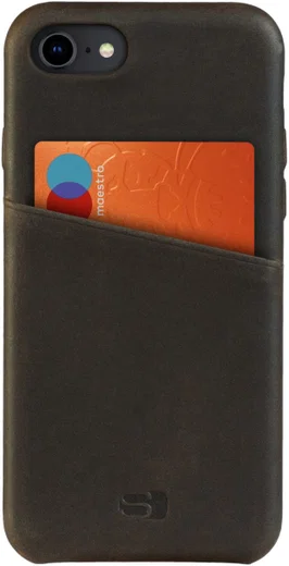 Senza Raw Apple iPhone SE (2020) Hoesje Dun Leren Back Cover Bruin afbeelding 1