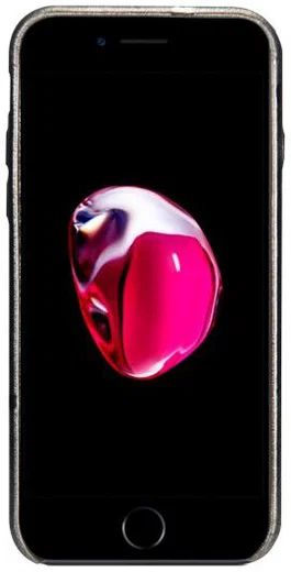 Senza Glam Apple iPhone SE (2020) Hoesje Dun Leren Back Cover Grijs afbeelding 2