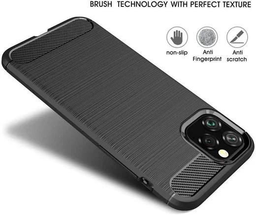 Apple iPhone 11 Pro Hoesje Geborsteld TPU Zwart afbeelding 9