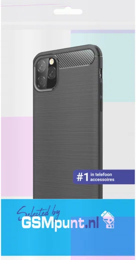 Apple iPhone 11 Pro Hoesje Geborsteld TPU Zwart afbeelding 2