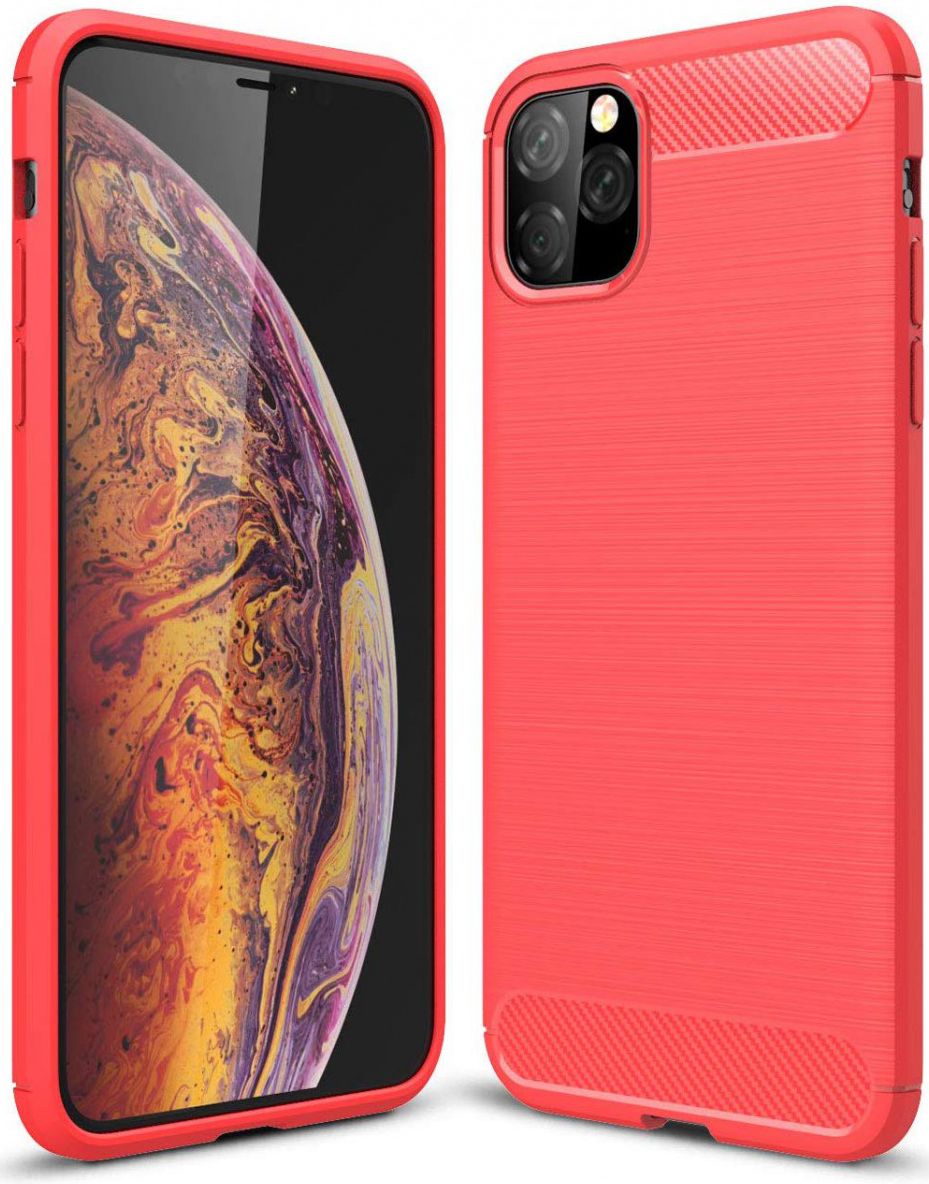 Apple iPhone 11 Pro Hoesje Geborsteld TPU Rood afbeelding 1