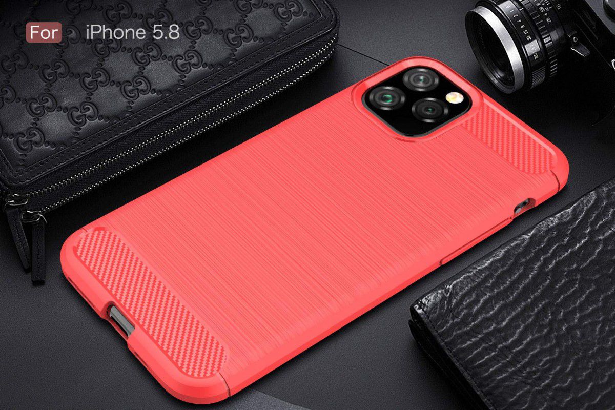 Apple iPhone 11 Pro Hoesje Geborsteld TPU Rood afbeelding 5