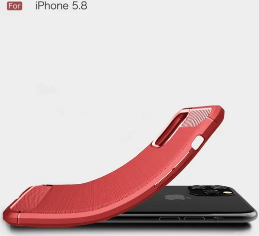 Apple iPhone 11 Pro Hoesje Geborsteld TPU Rood afbeelding 4
