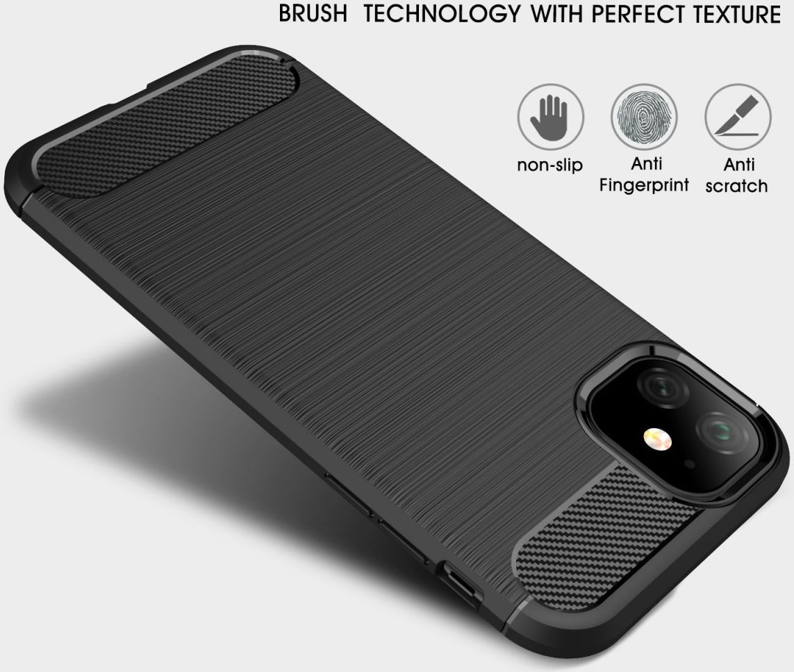 Apple iPhone 11 Geborsteld TPU Hoesje Zwart afbeelding 6