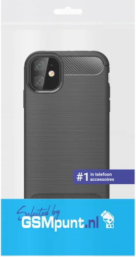 Apple iPhone 11 Geborsteld TPU Hoesje Zwart afbeelding 4
