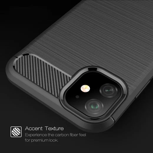 Apple iPhone 11 Geborsteld TPU Hoesje Zwart afbeelding 9