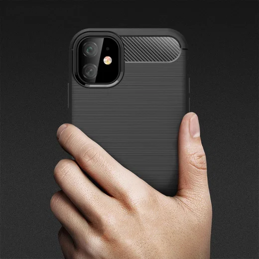 Apple iPhone 11 Geborsteld TPU Hoesje Zwart afbeelding 11