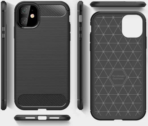 Apple iPhone 11 Geborsteld TPU Hoesje Zwart afbeelding 14