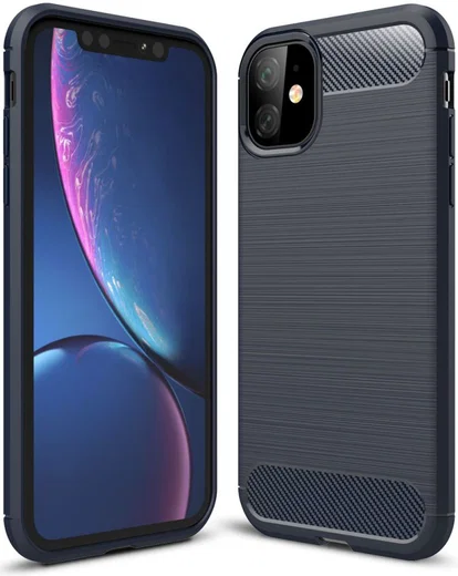 Apple iPhone 11 Hoesje Geborsteld TPU Blauw afbeelding 4