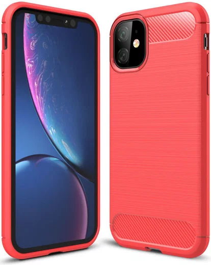 Apple iPhone 11 Hoesje Geborsteld TPU Rood afbeelding 4