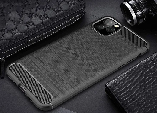 Apple iPhone 11 Pro Max Geborsteld TPU Hoesje Zwart afbeelding 9