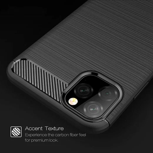 Apple iPhone 11 Pro Max Geborsteld TPU Hoesje Zwart afbeelding 10
