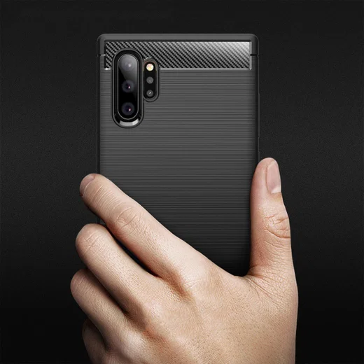 Samsung Galaxy Note 10 Plus Geborsteld TPU Hoesje Zwart afbeelding 10