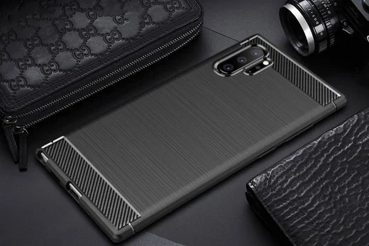 Samsung Galaxy Note 10 Plus Geborsteld TPU Hoesje Zwart afbeelding 12
