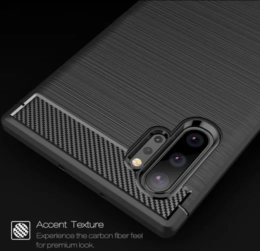 Samsung Galaxy Note 10 Plus Geborsteld TPU Hoesje Zwart afbeelding 8