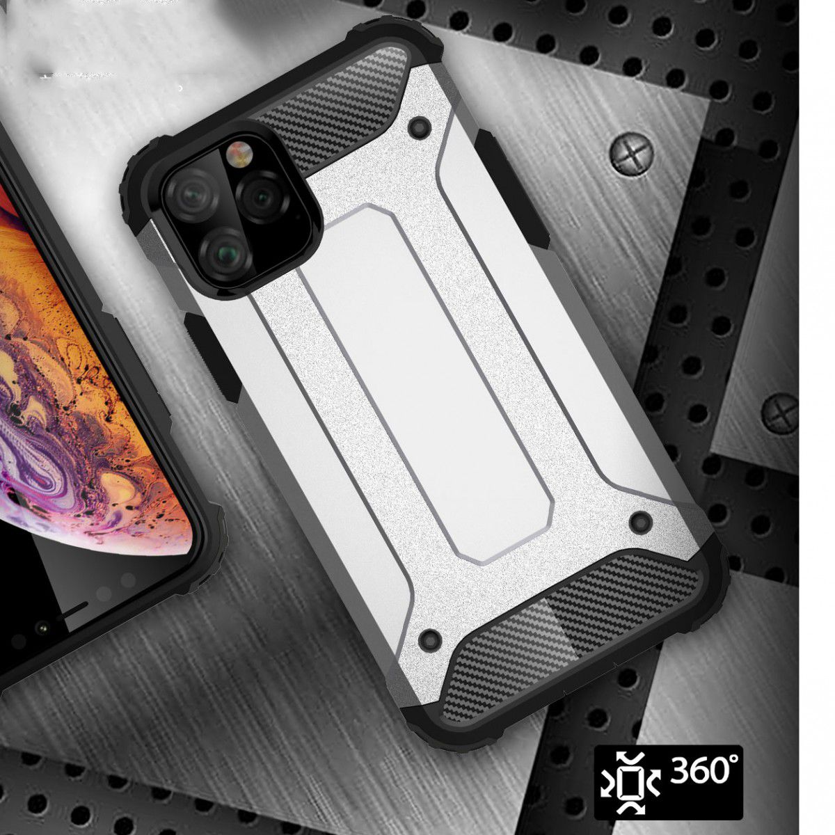 Apple IPhone 11 Pro Hoesje Shock Proof Hybride Back Cover Rood afbeelding 3
