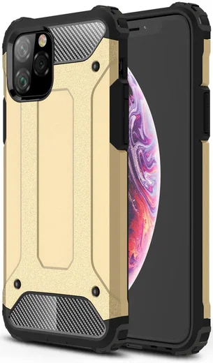 Apple IPhone 11 Pro Hoesje Shock Proof Hybride Back Cover Goud afbeelding 1