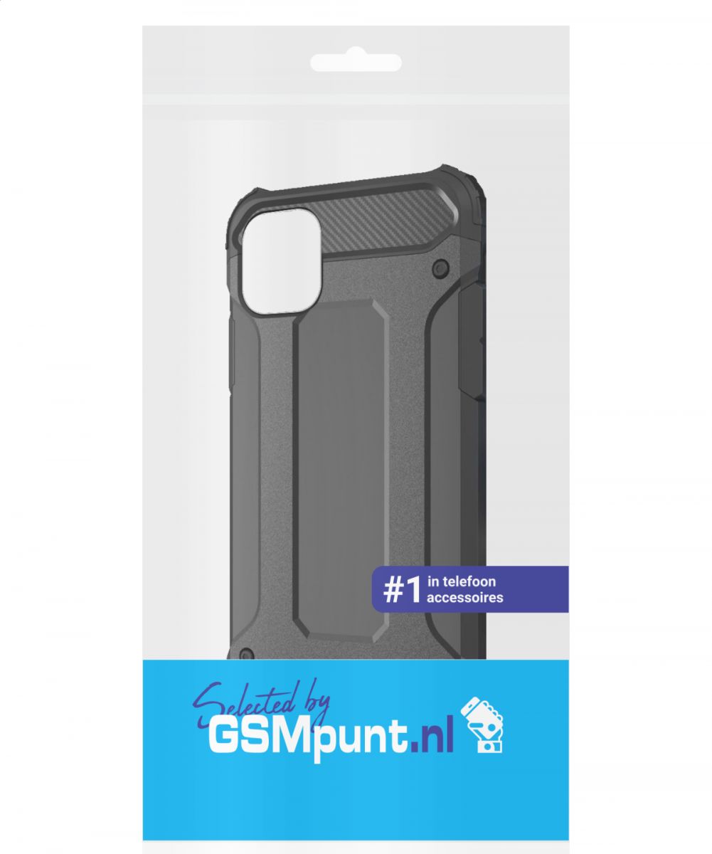 Apple iPhone 11 Hoesje Shock Proof Hybride Back Cover Zwart afbeelding 7