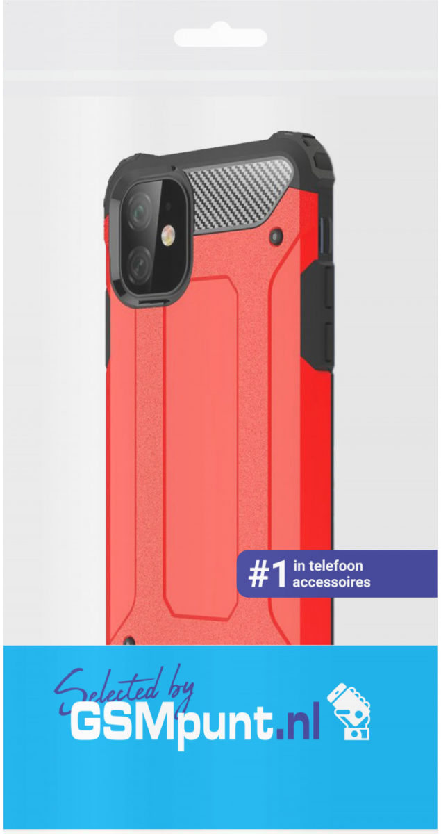 Apple IPhone 11 Hoesje Shock Proof Hybride Back Cover Rood afbeelding 4
