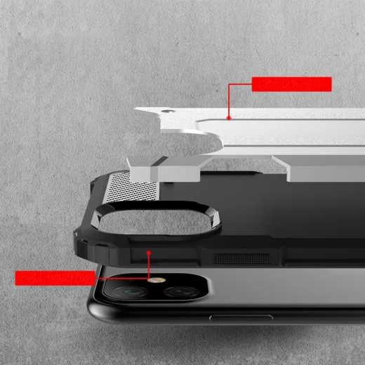 Apple IPhone 11 Hoesje Shock Proof Hybride Back Cover Rood afbeelding 2